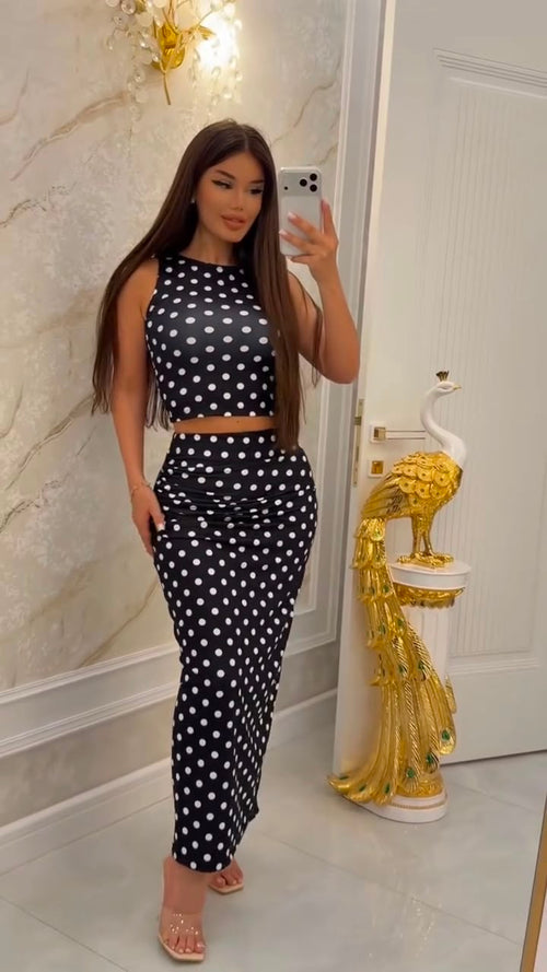 Ensemble Pois Chic – Élégance Intemporelle